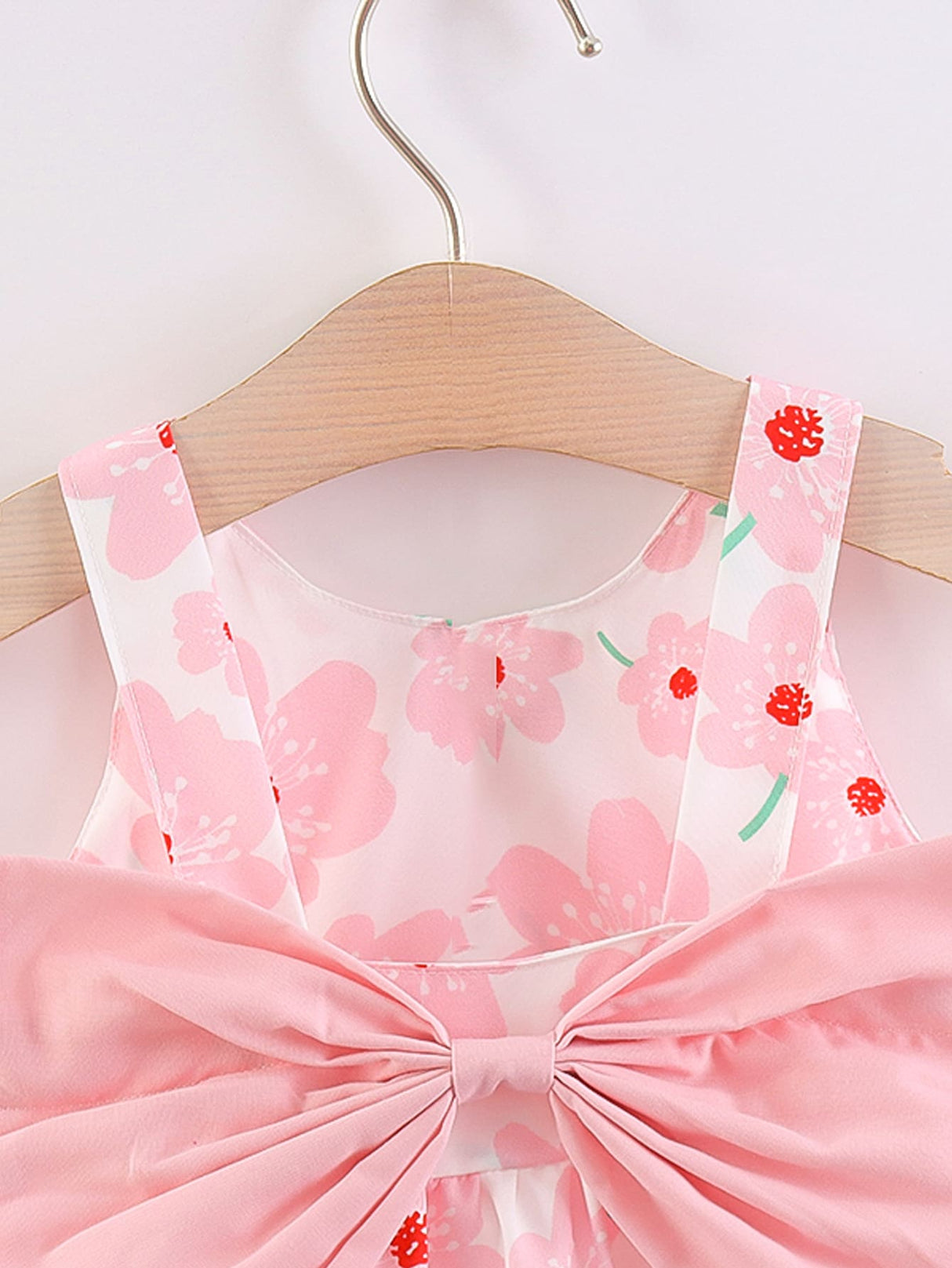 Buy SHEIN Baby Girl Floral Print Big Bow Cami Dress & Hat in Pakistan
