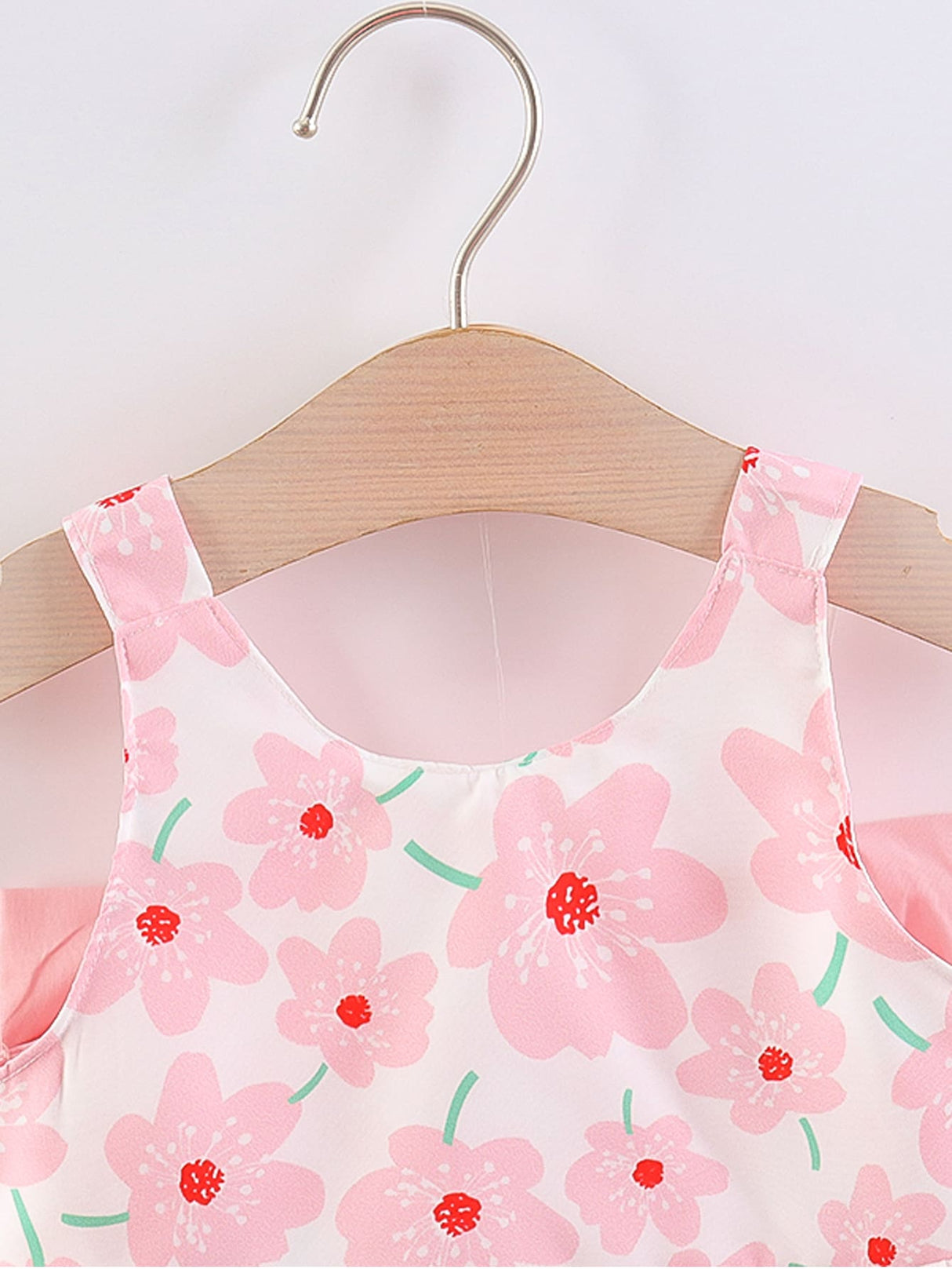 Buy SHEIN Baby Girl Floral Print Big Bow Cami Dress & Hat in Pakistan