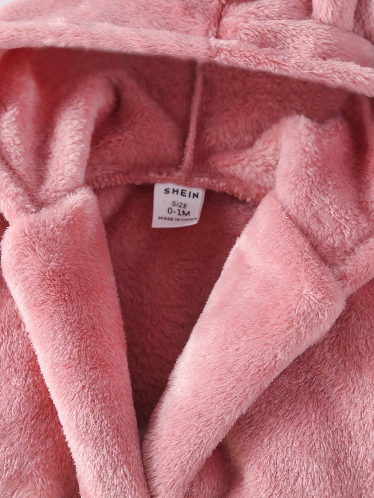 Buy SHEIN Baby Girls' Hooded Bathrobe With 3d Ear Design And Waist Belt Included in Pakistan