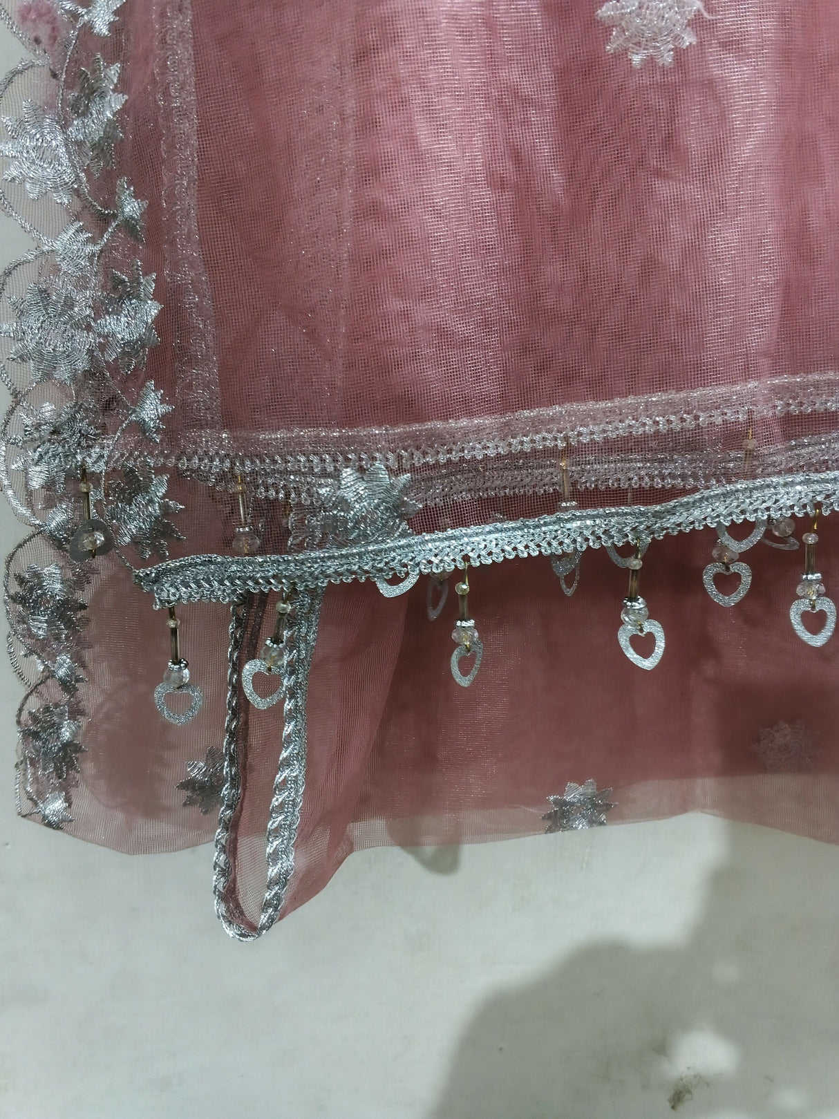 Fancy Embroidered Pink Maxi | Women Frocks & Maxis | Medium | Worn Once