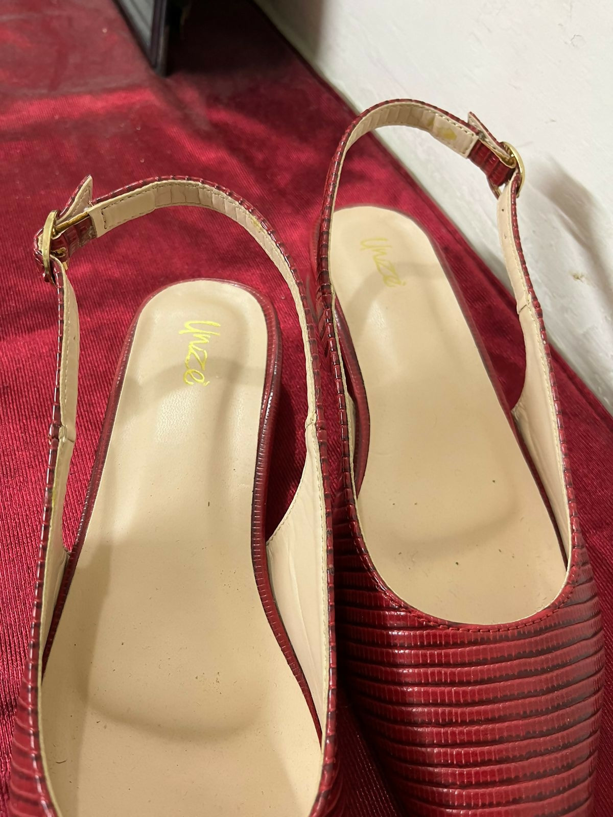 Unze London | Leather Maroon Sandals | Women Shoes |Size: 8 | Worn Once
