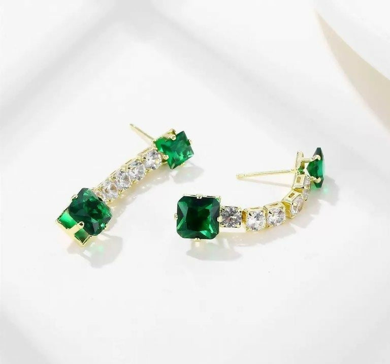 Square Stone Drop Earrings-00673 | Women Jewelry | Earrings | Brand New