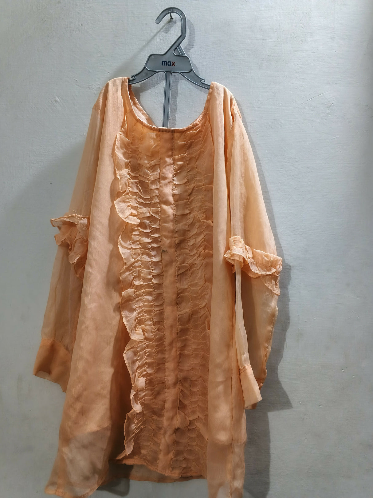 Nazmina | Peach Chiffon Top | Girls Tops and Shirts | Size: Small | Worn Once