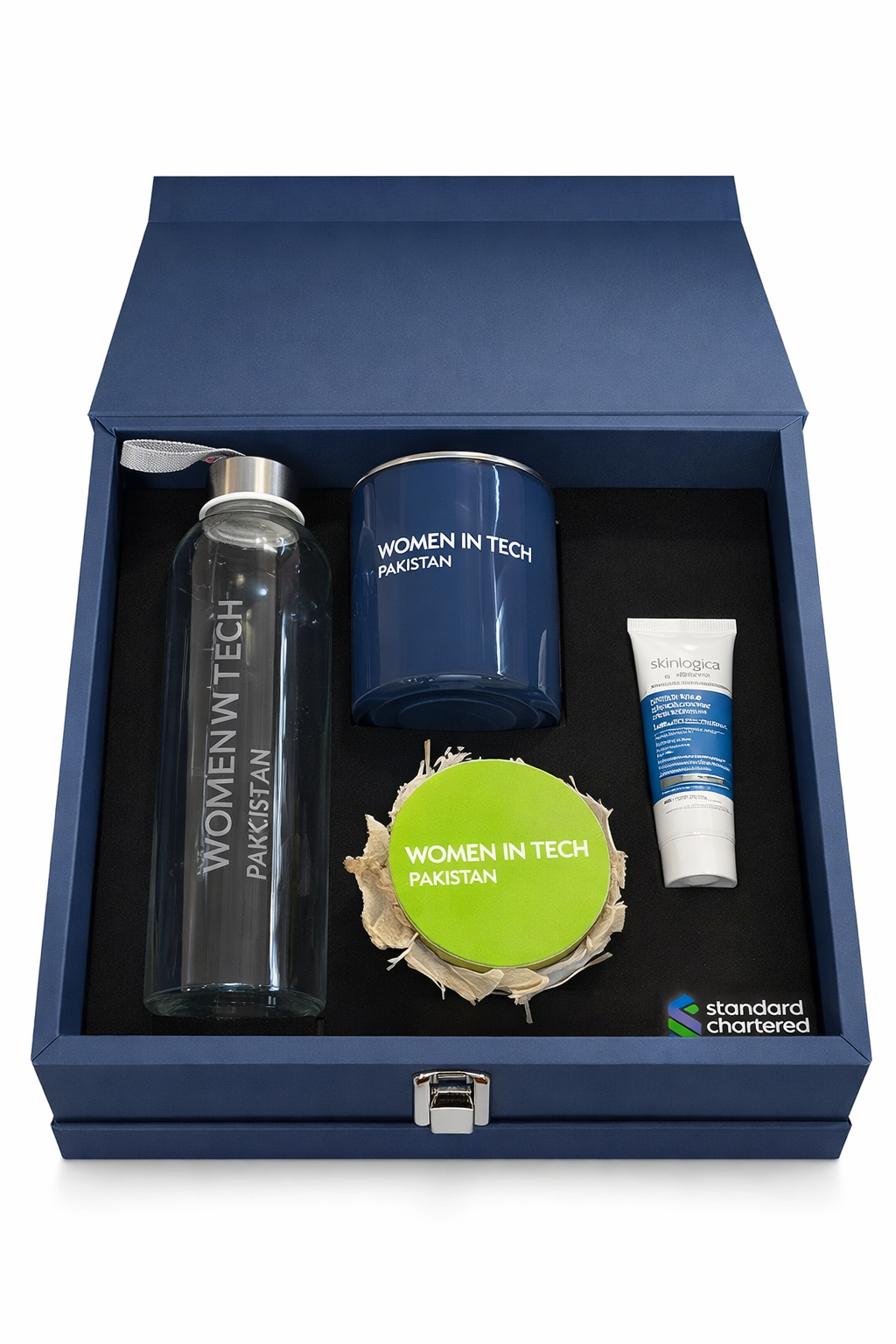 Corporate Gifts: Candle, honey, glass bottle and moisturizer