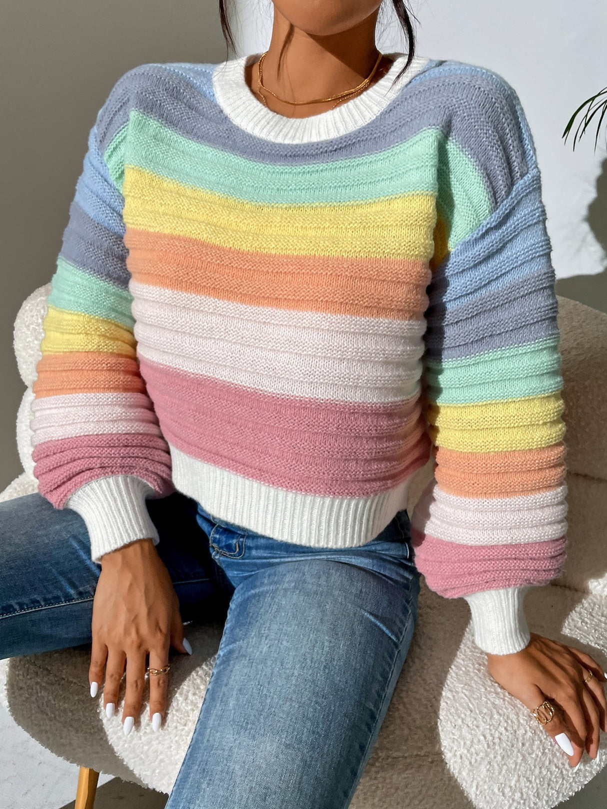 Buy SHEIN Colorblock Drop Shoulder Sweater in Pakistan