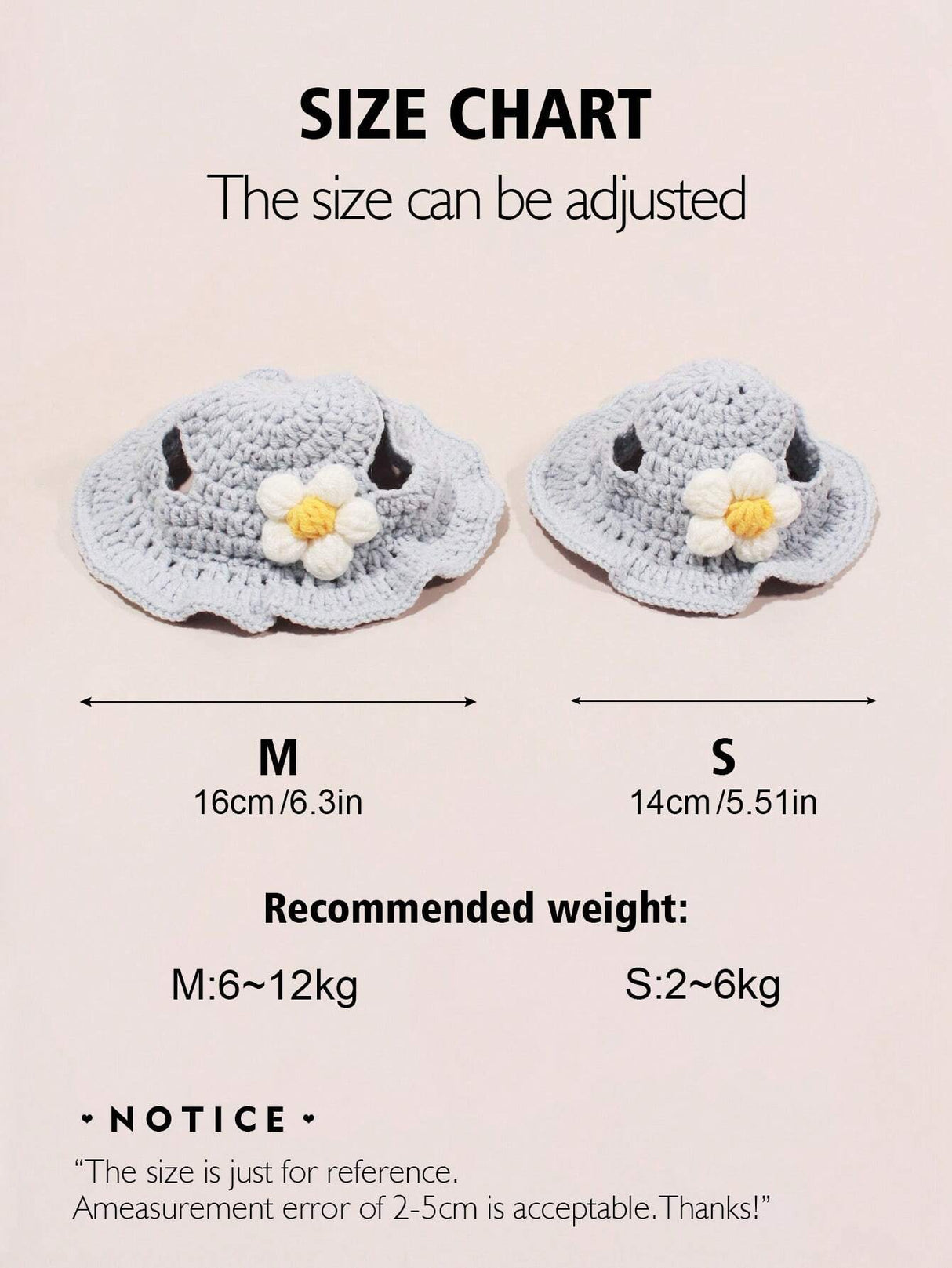 Buy SHEIN Crochet Pet Blue Sunflower Hat in Pakistan