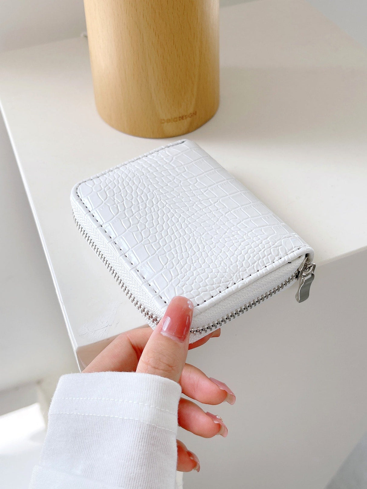 Buy SHEIN Crocodile Embossed Card Holder in Pakistan