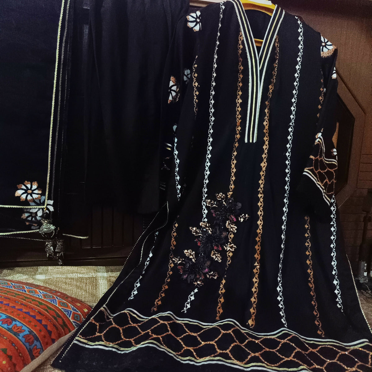 Block Print Black Dress | Women Locally Made Formals | Large | Brand New
