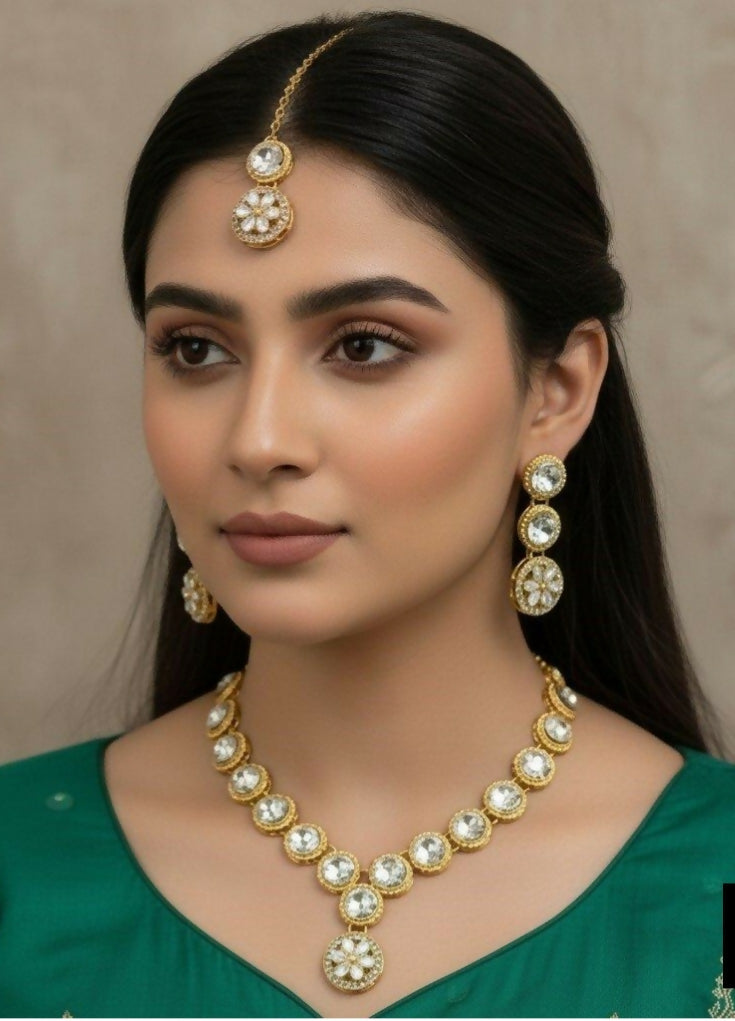 Round flower necklace set-00025 | Women Jewelry | Wedding Jewelry & Sets | New