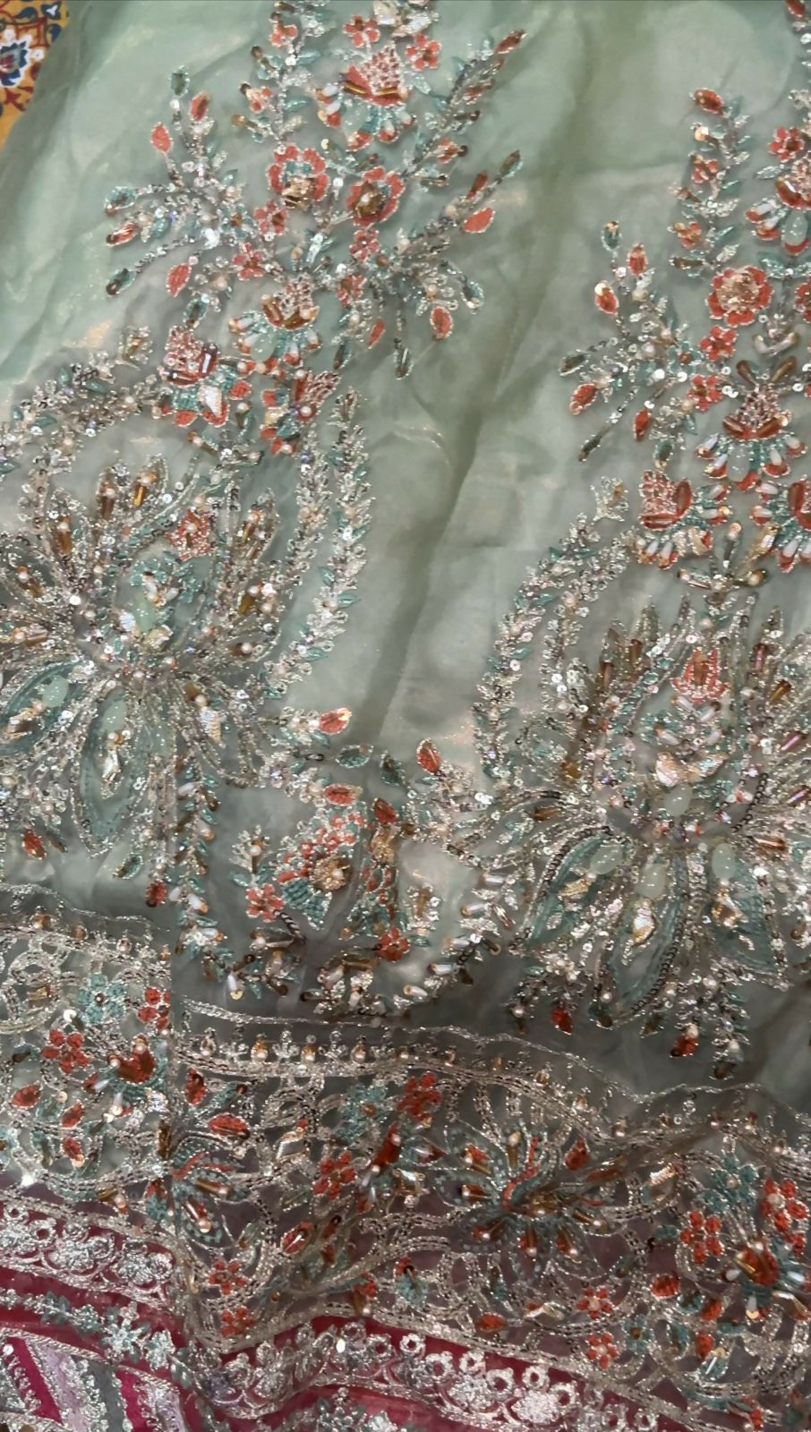 Elegant Embroidered 3PC Formal Suit l Women’s Frock & Maxi l Party wear | Medium | Worn once