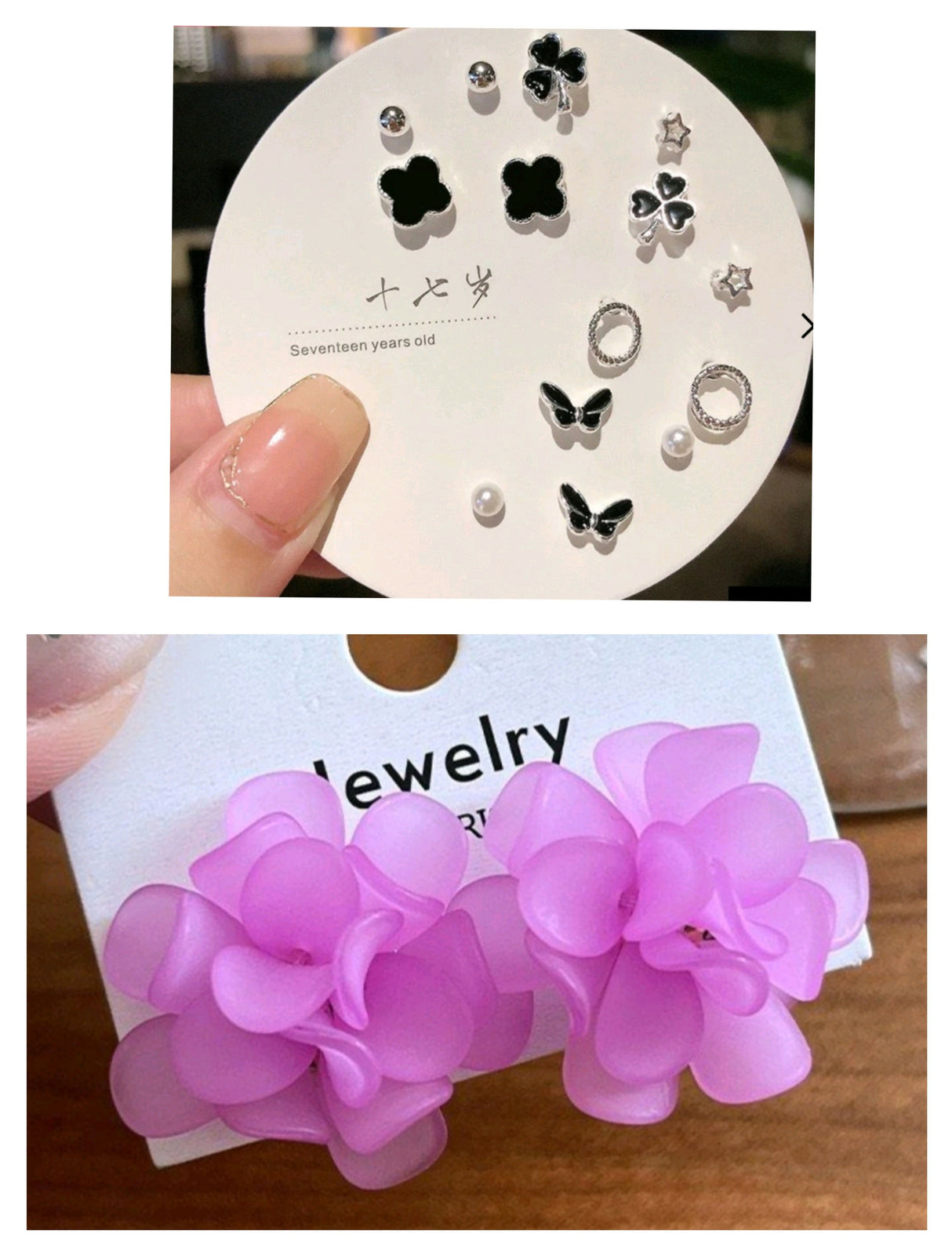 Pack of 7 pairs of earrings & flower stud (752-909) | Women Jewelry | Earrings | New