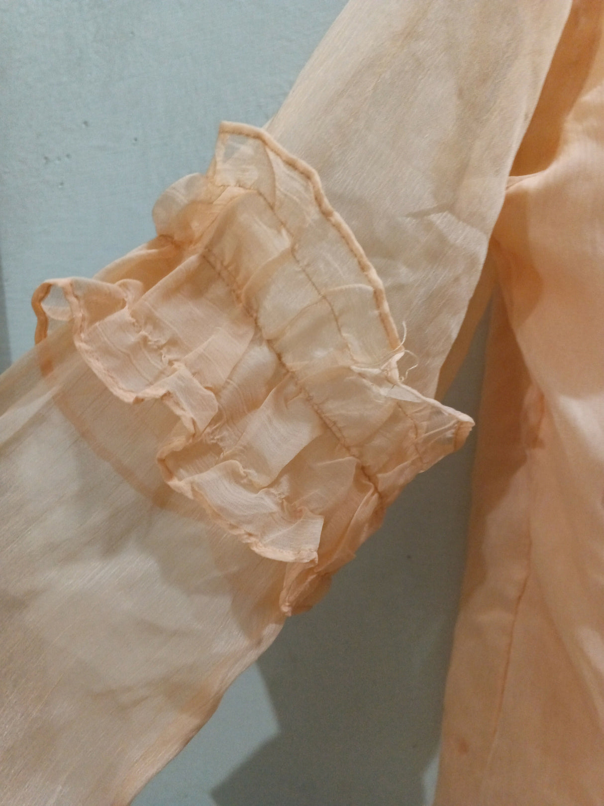 Nazmina | Peach Chiffon Top | Girls Tops and Shirts | Size: Small | Worn Once