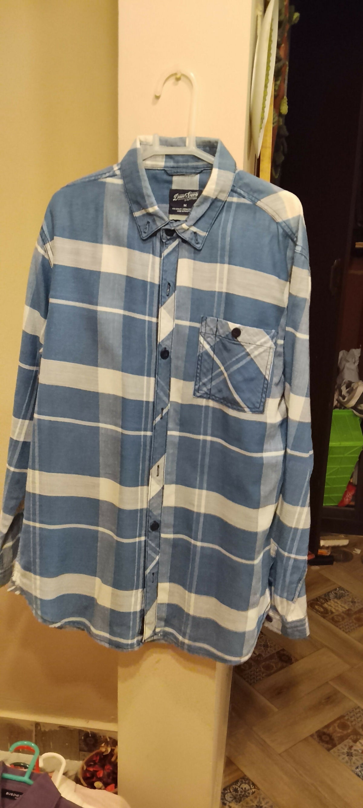 Grey & White Casual Shirt | Men Shirts & Tops | Medium | Preloved