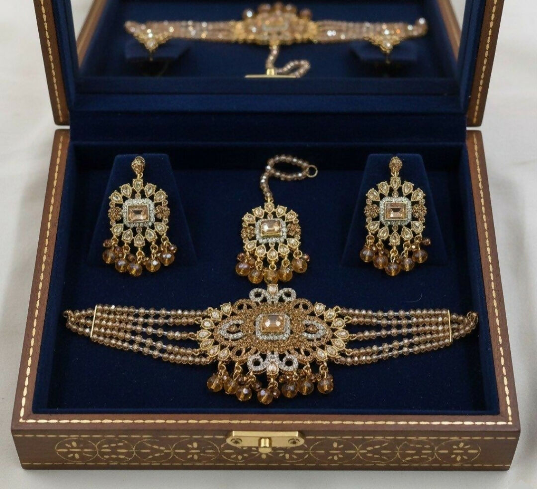 Flower Tear Pearl Drop Choker Set-00258 | Women Jewelry | Wedding Jewelry & Sets | Brand New