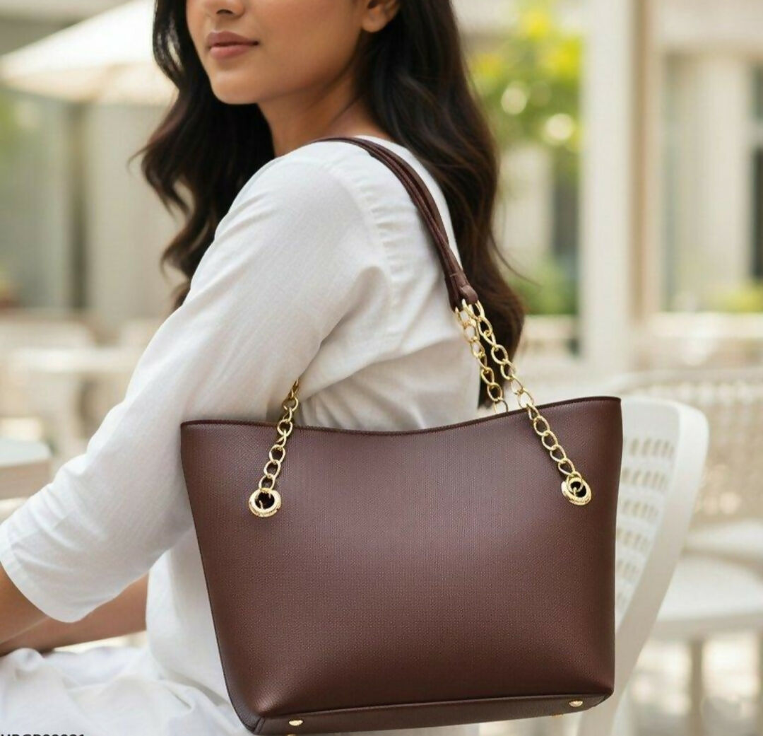 Chain Ladies Tote Bag-(00080-00082) Handbags for Women | Women Bags | Large | Brand New