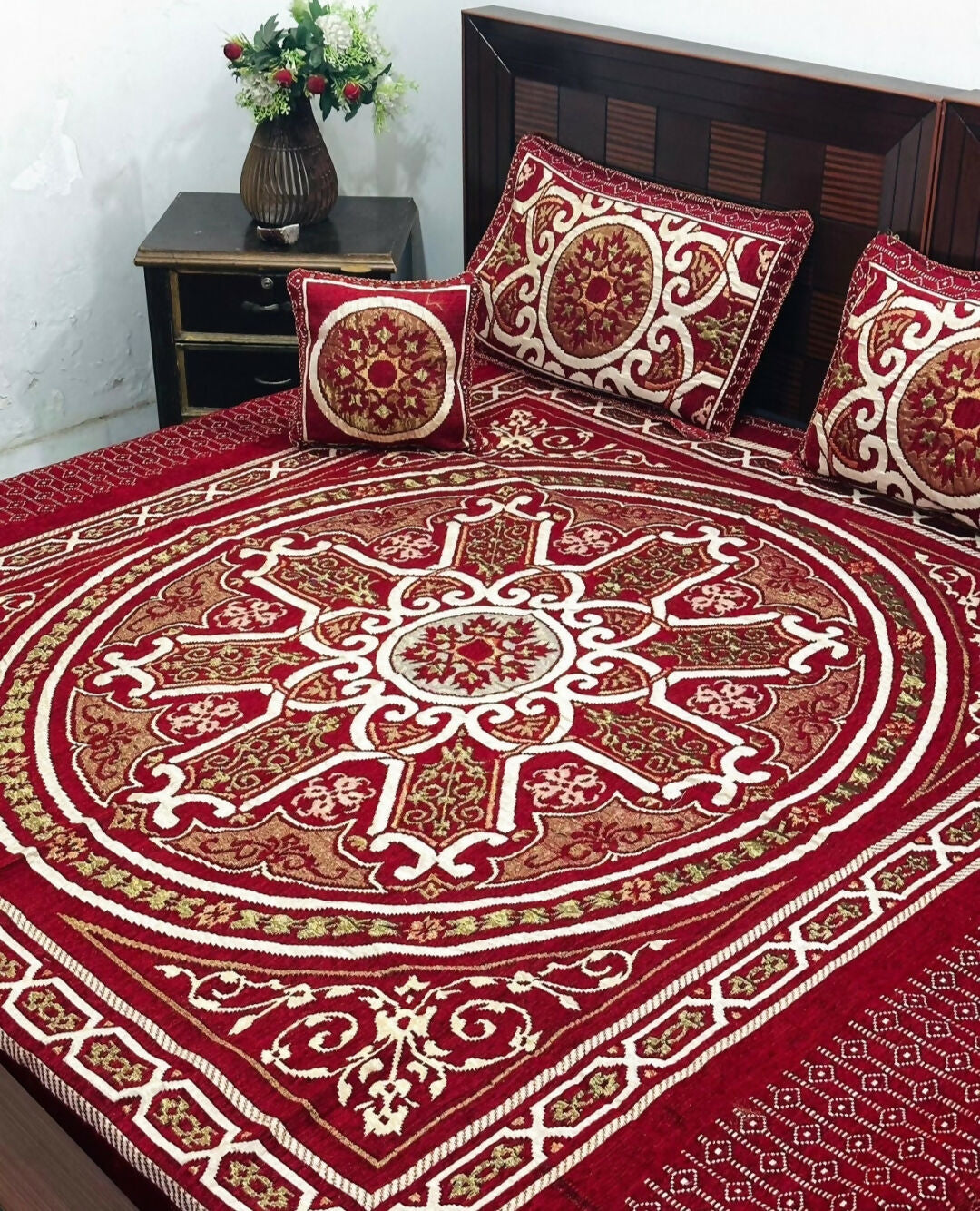 4 PC Velvet Jacquard Bedsheets | For Your Home | Home & Decor | King Size | Brand New