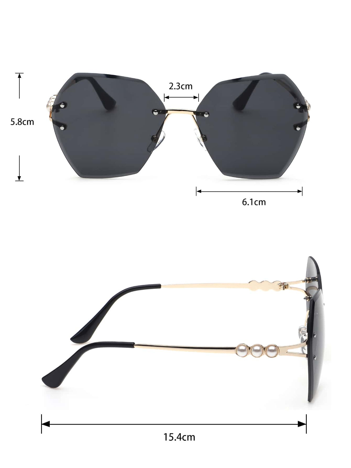 Buy SHEIN Faux Pearl Decor Rimless Fashion Glasses in Pakistan