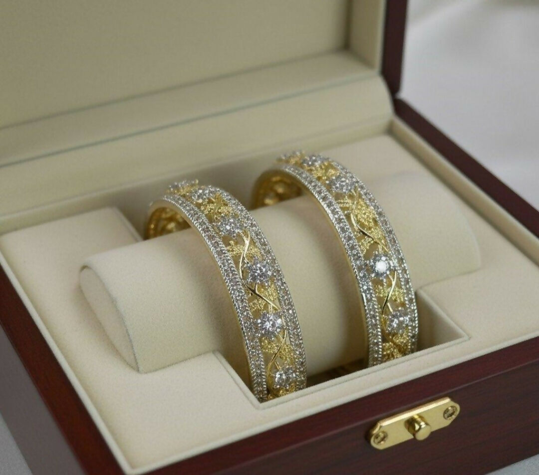 Round Flower Leaf Bangle Set-00018 | Women Jewelry | Bangles/Bracelets | Brand New