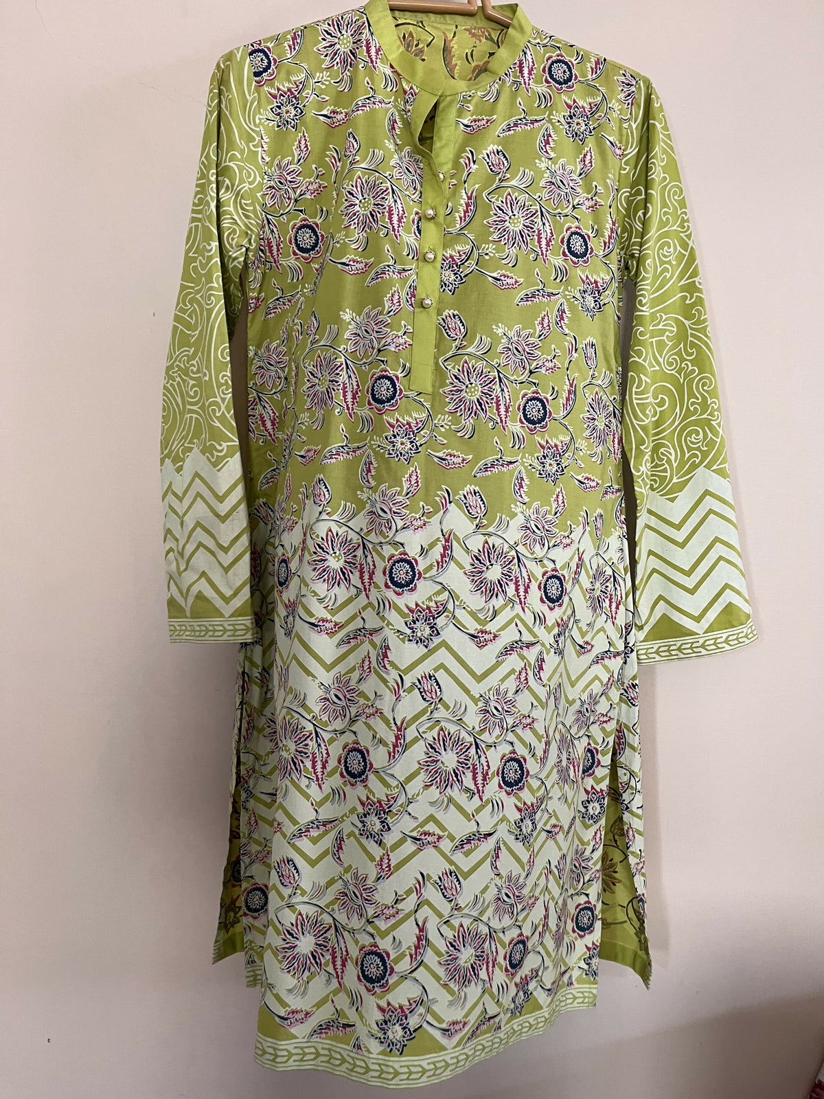 Green Block Printed Kurta | Women Locally Made Kurta | XSmall | Worn Once