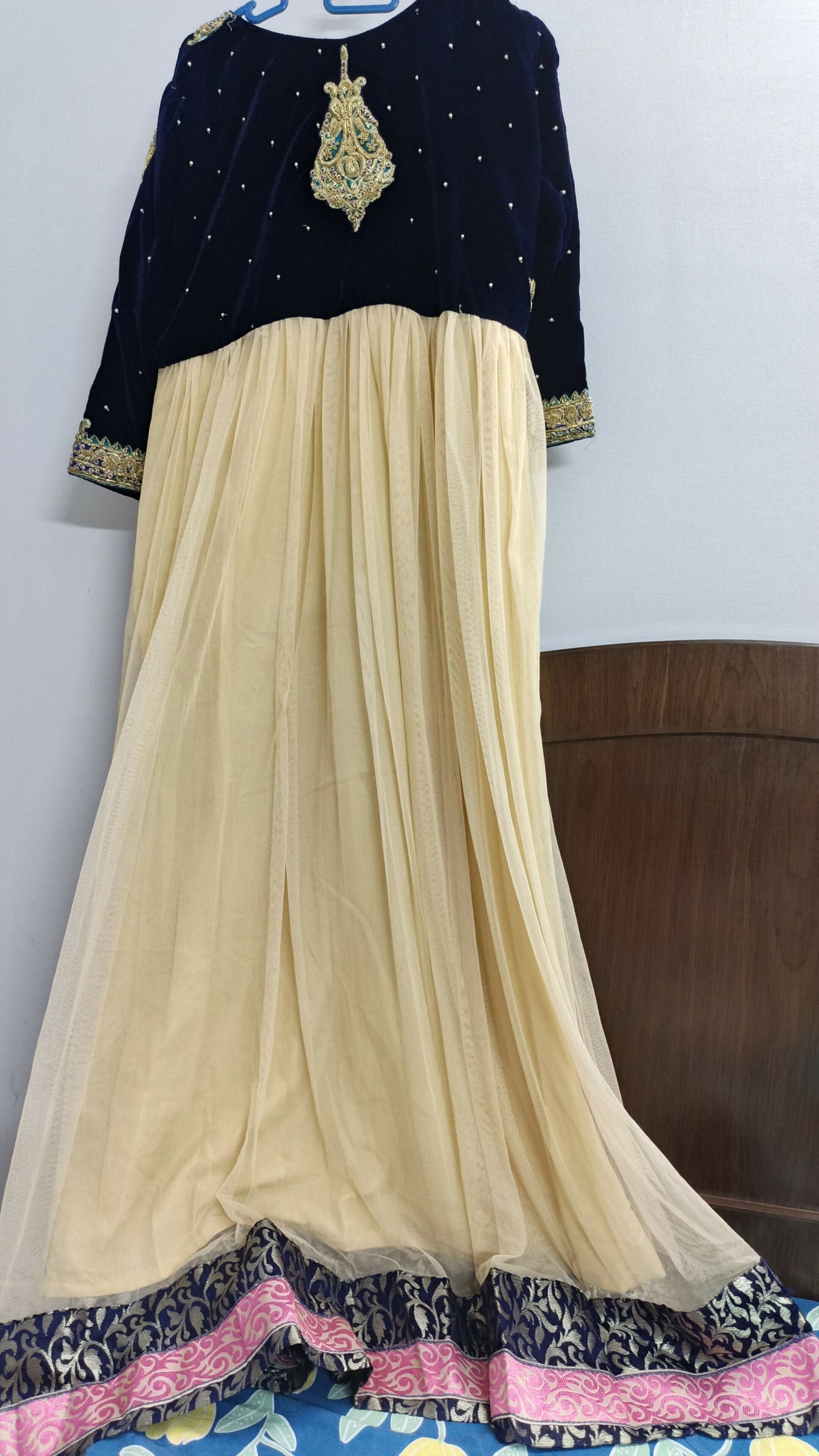 Mayar by Abdullah Faheem | Women Frocks & Maxis | Black & Yellow| Small | Worn Once