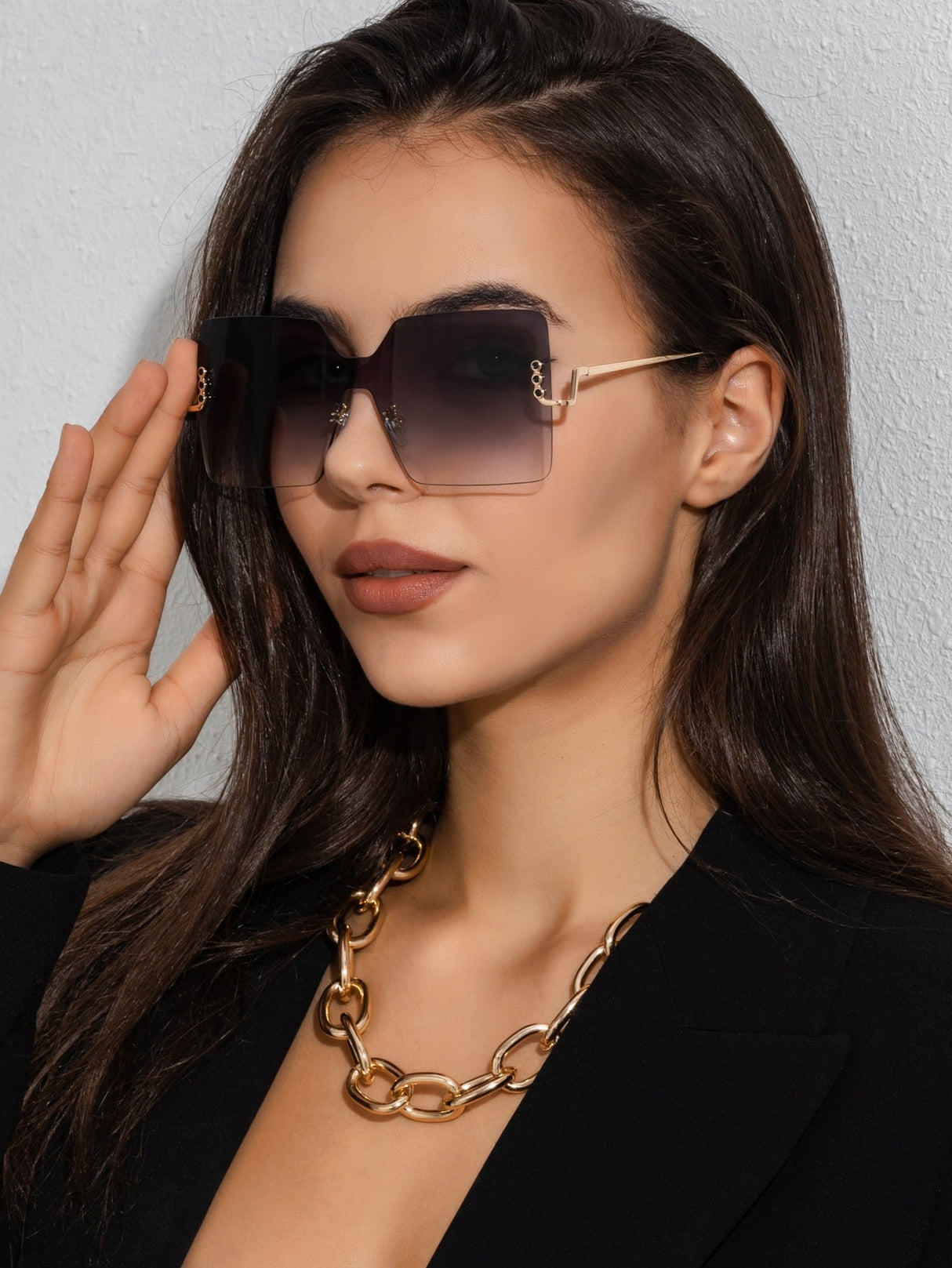 Buy SHEIN Geometric Rimless Fashion Glasses in Pakistan