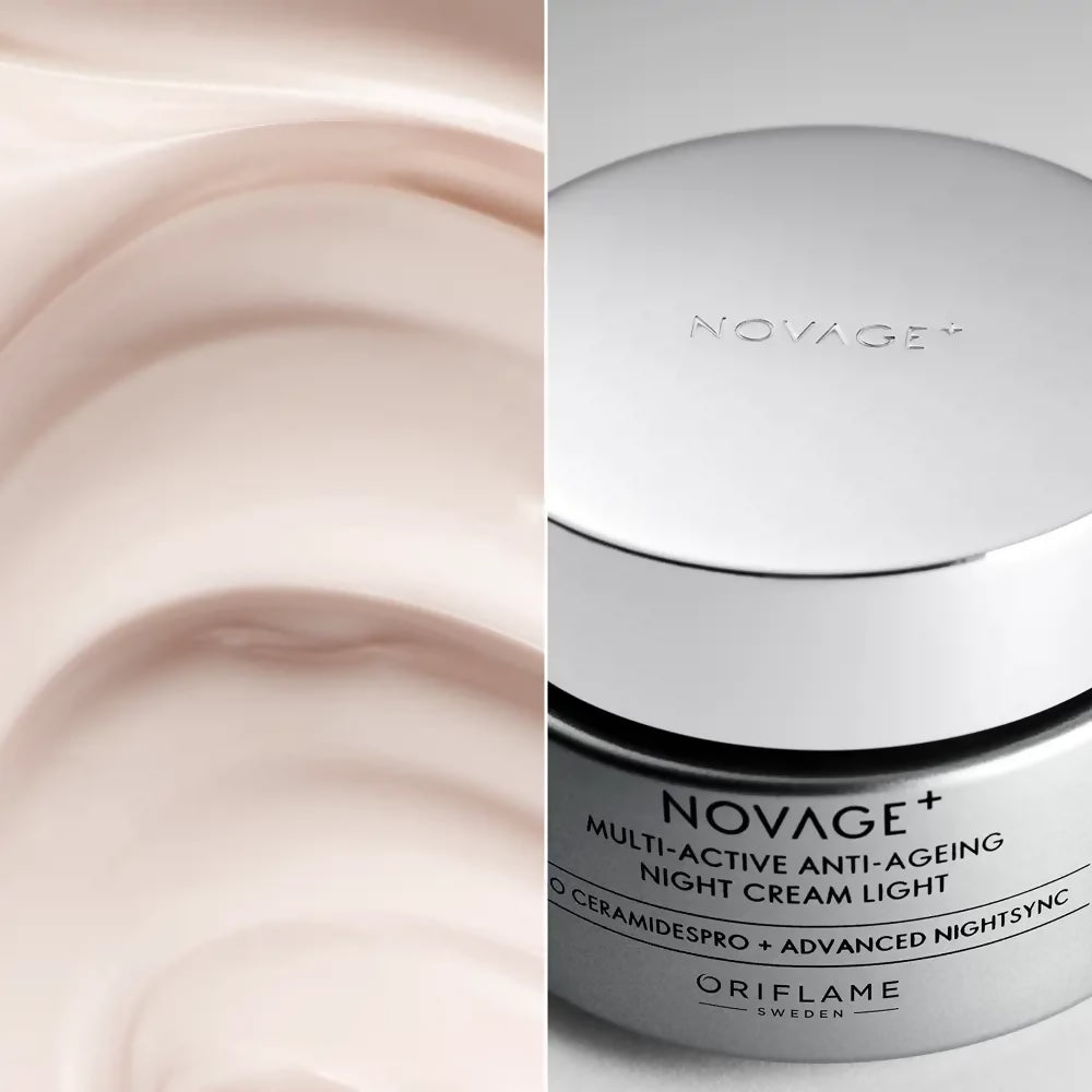 Oriflame | Novage+ Multi-Active Anti-Ageing Night Cream Light | Women Beauty Skincare | Face | Brand New