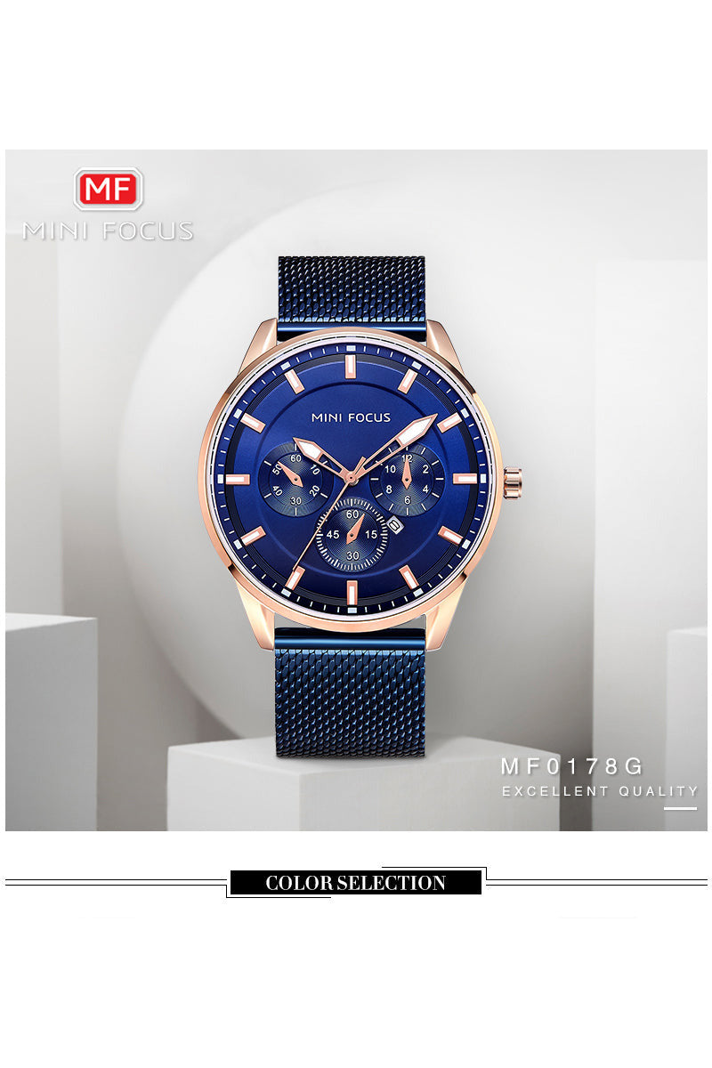 Buy Mini Focus Blue Mesh Blue 45 mm Dial Quartz Gents Watch- MF0178G-4 in Pakistan