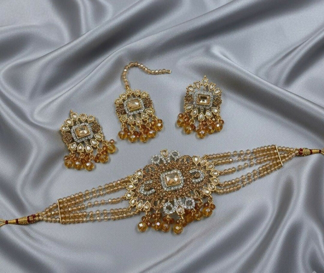 Flower Tear Pearl Drop Choker Set-00258 | Women Jewelry | Wedding Jewelry & Sets | Brand New