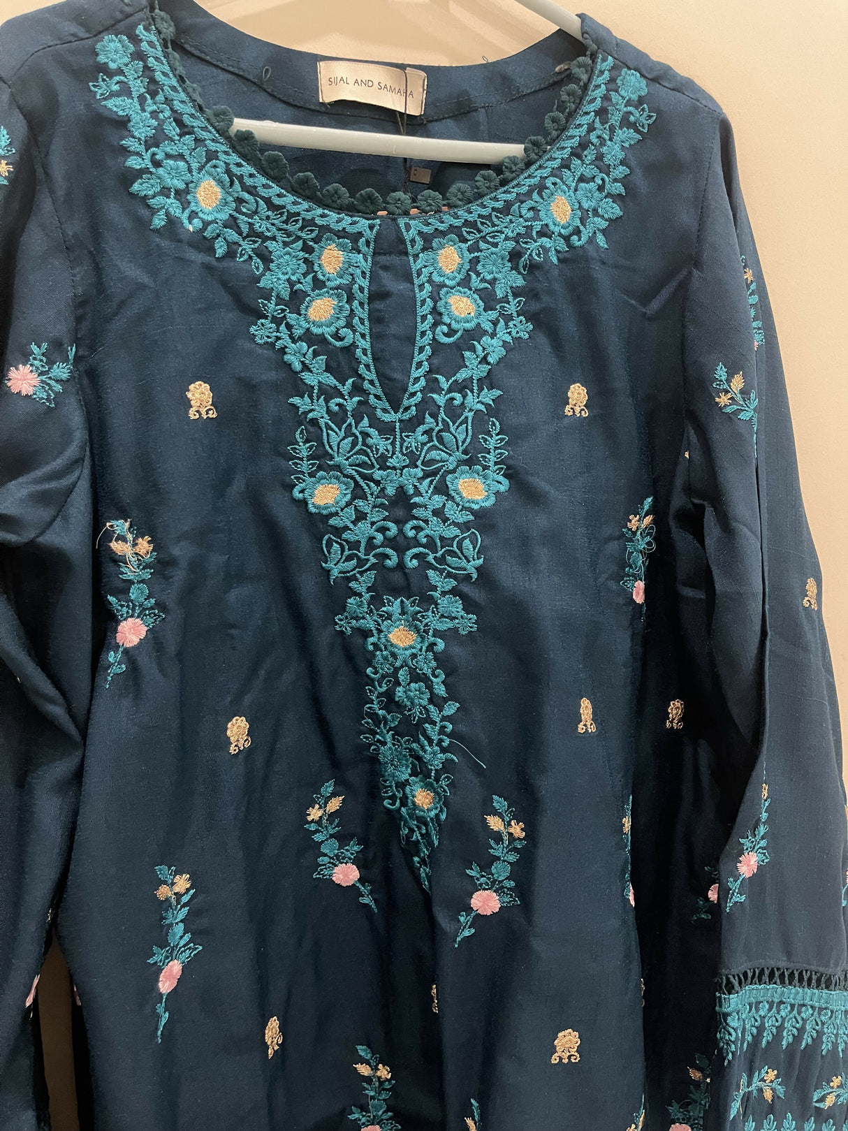 Navy Blue 3PC Stitched Suit| Women Locally Made Kurta | Small | New