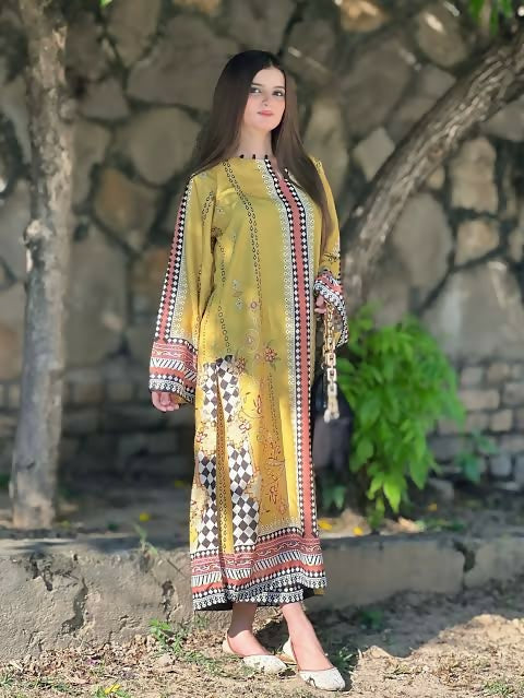 Lemon & Black Co-ords Set | Women Locally Kurta Made | Small | Worn Once
