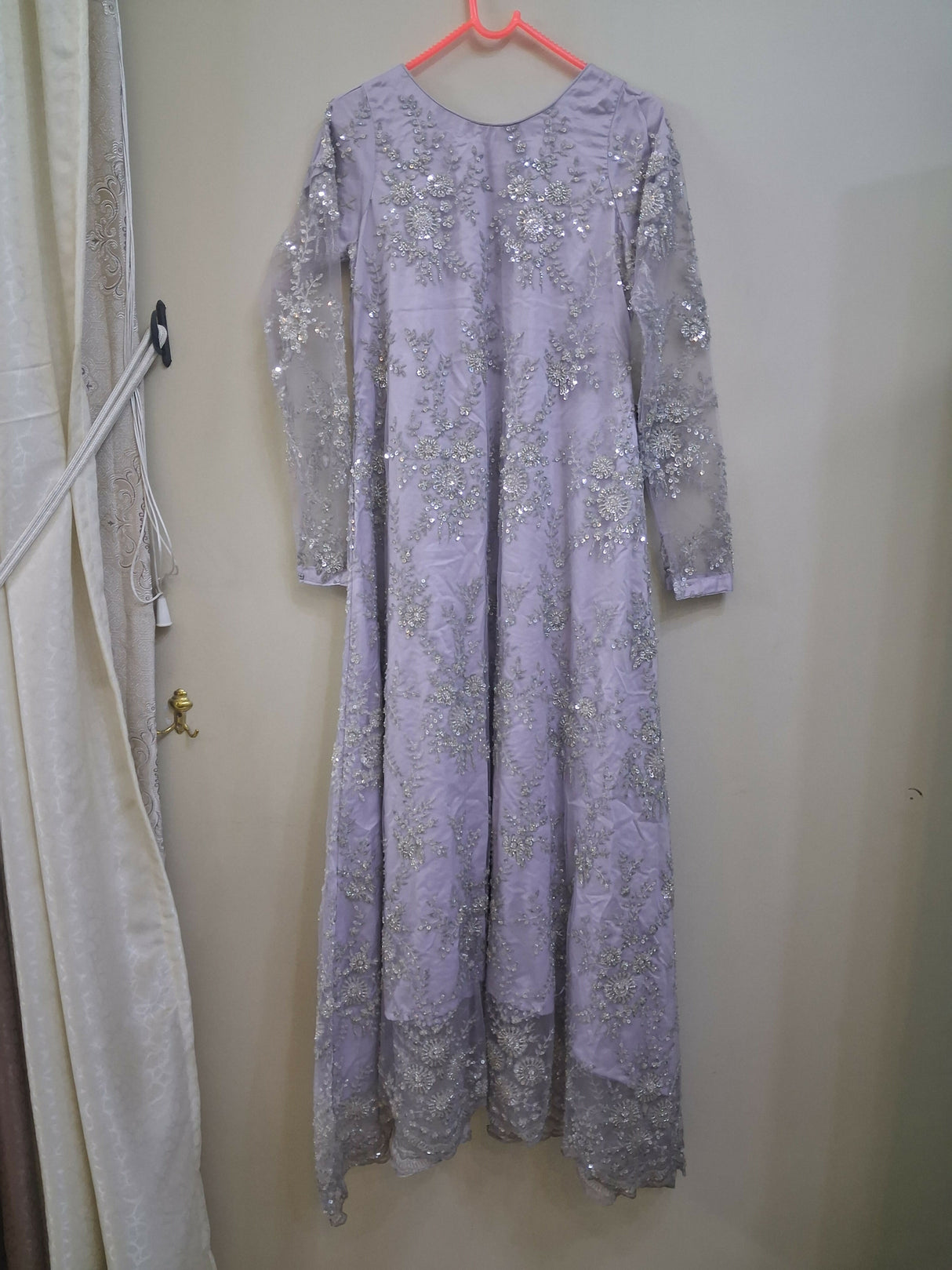 Lilac Embroidered Maxi | Women Frocks & Maxis | Small | Preloved
