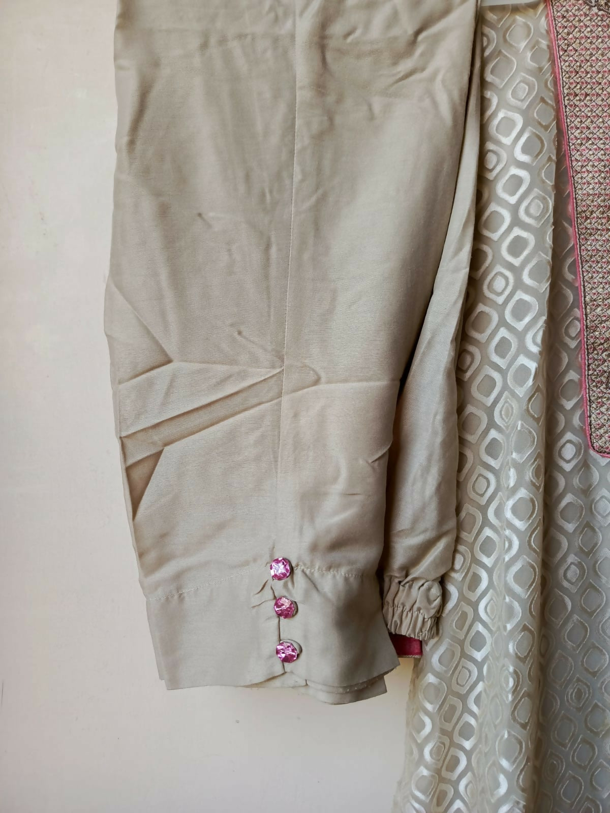 Chiffon 3PC Stitched Suit | Women Locally Made Kurta | Medium | Preloved