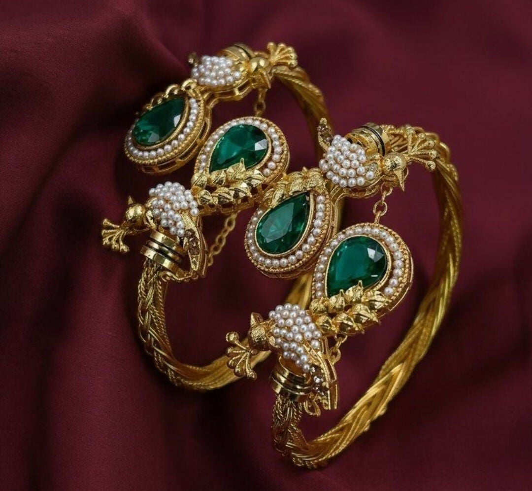 Tear/Pearl Peacock Bangles Set-00212 | Women Jewelry | Bangles/Bracelets | Brand New