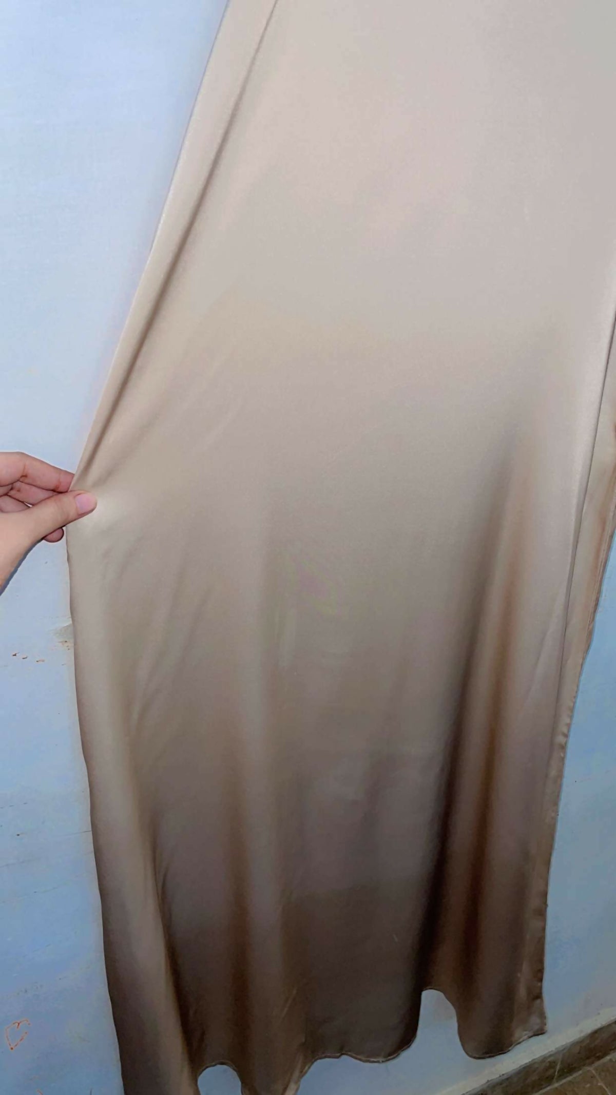 Silk Long Maxi | Women Frocks & Maxis | Beige | Small | Preloved