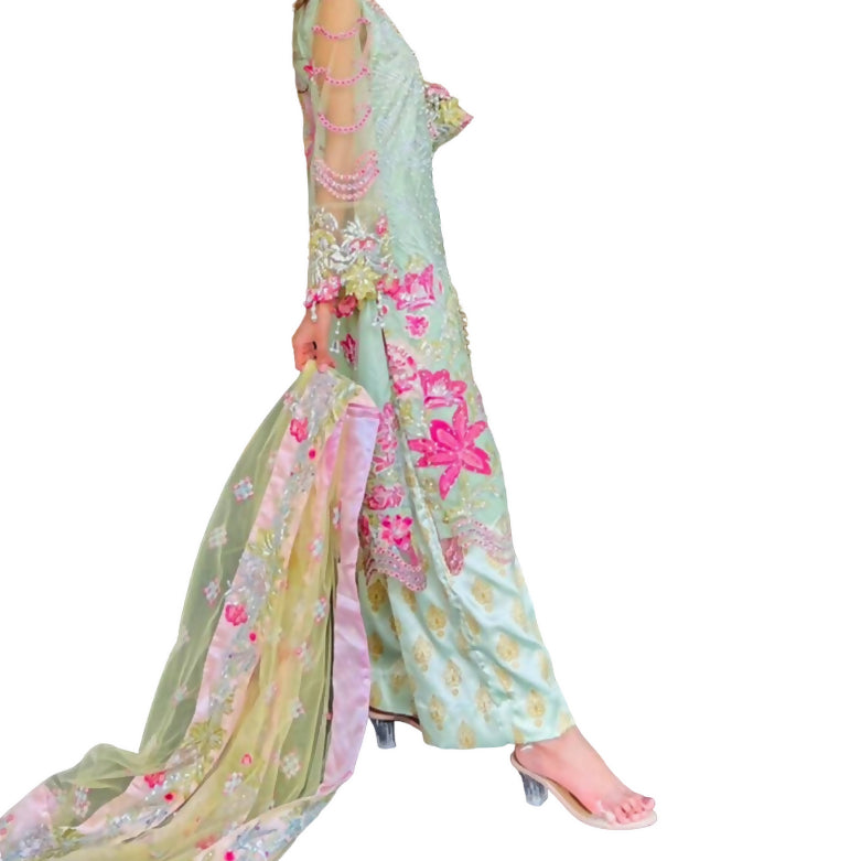 Floral 3pc stitched suit | Women Locally Made Formals | Small | Preloved