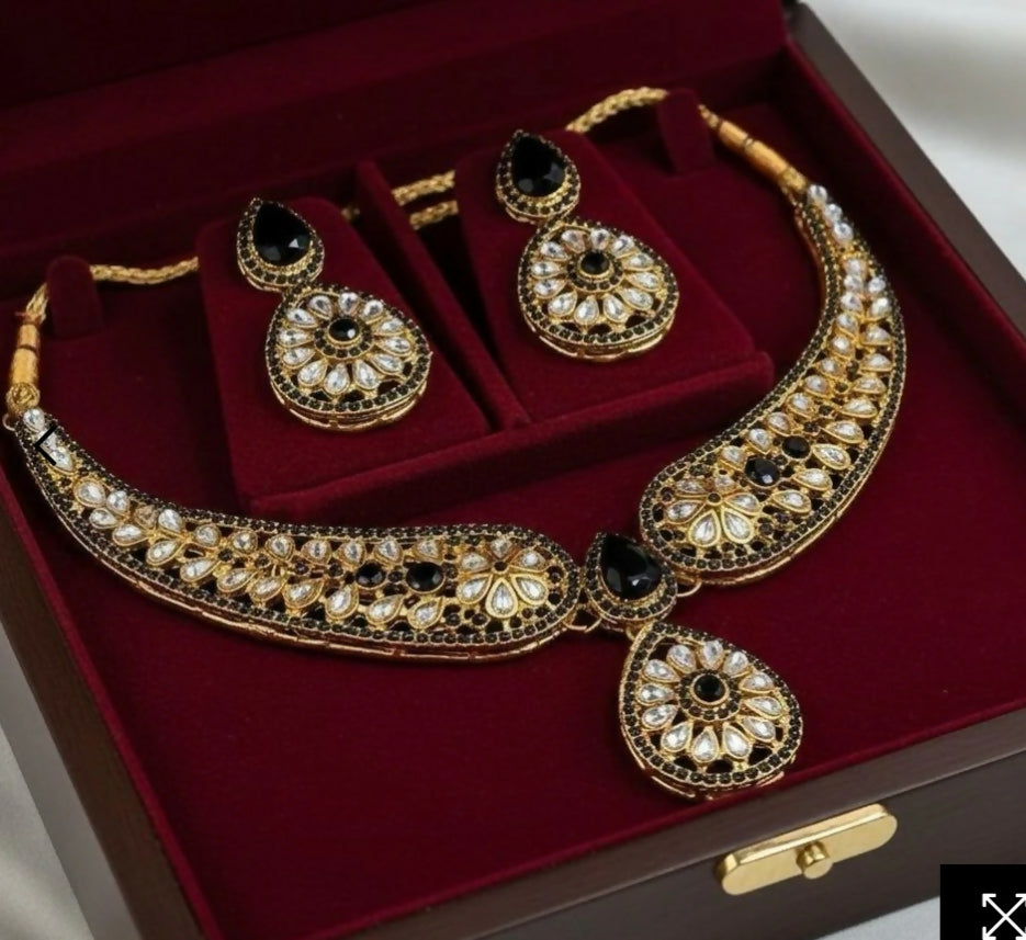 Flower tear drop necklace set-00018 | Women Jewelry | Brand New