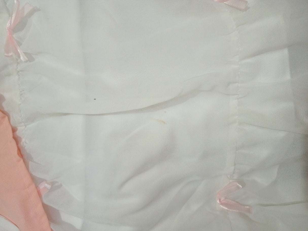 Bow Skirt & Top | Women Tops & Shirts | Baby Pink & White | Samll | Preloved