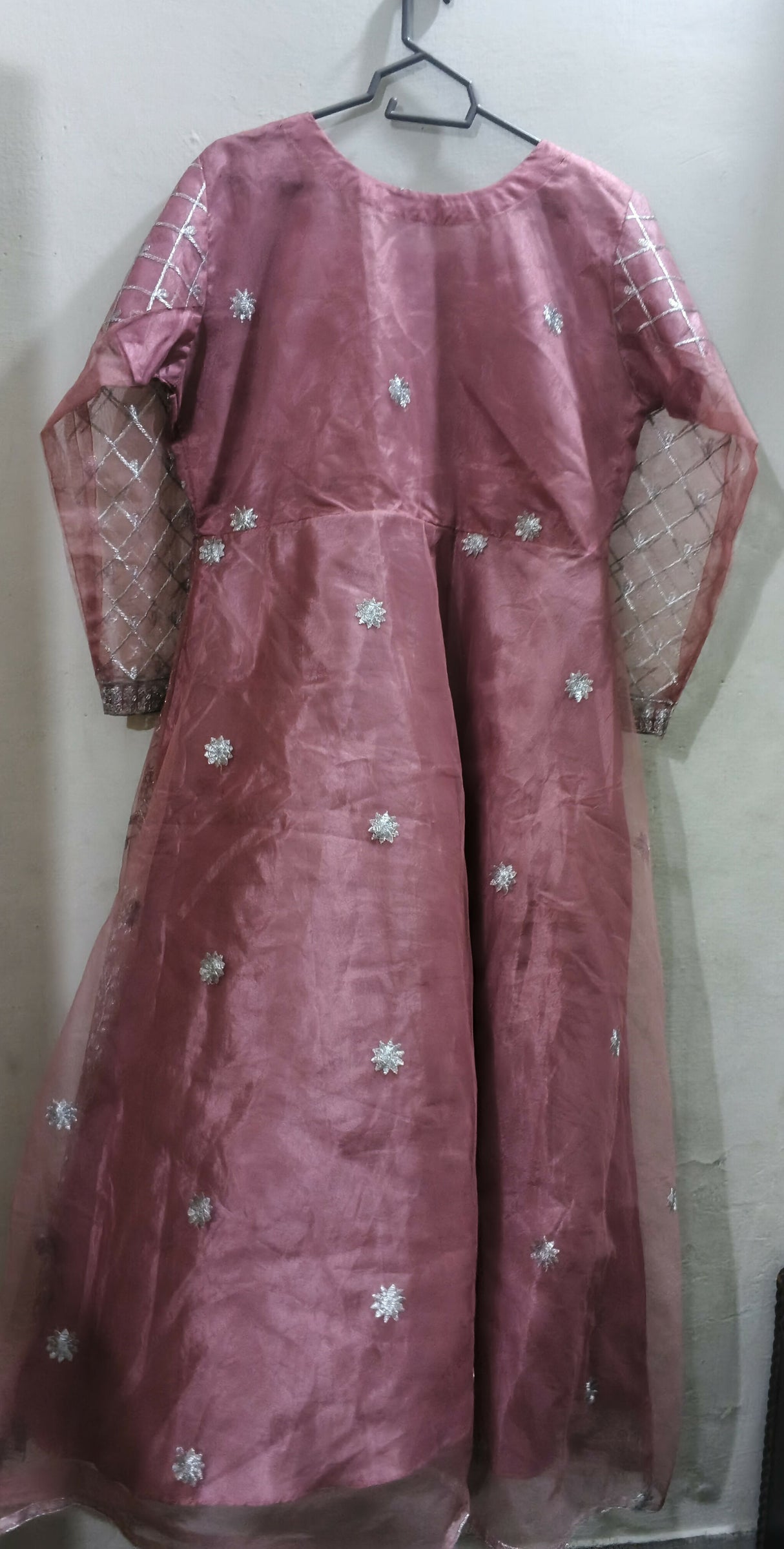 Fancy Embroidered Pink Maxi | Women Frocks & Maxis | Medium | Worn Once