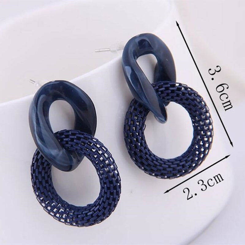 Statement Acrylic Chain Round Earrings | Women Jewerly | Earrings | Blue | Brand New