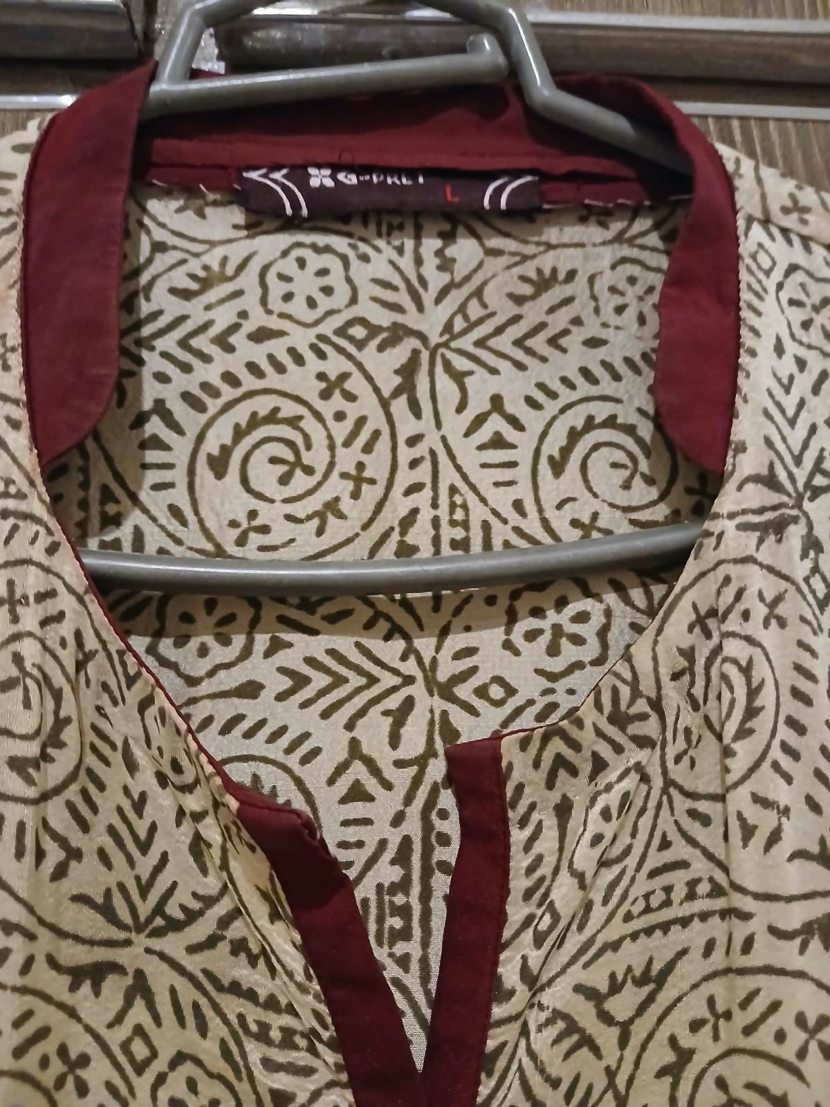 Gul Ahmed | Women Branded Formals | Beige and Maroon | Large | Preloved