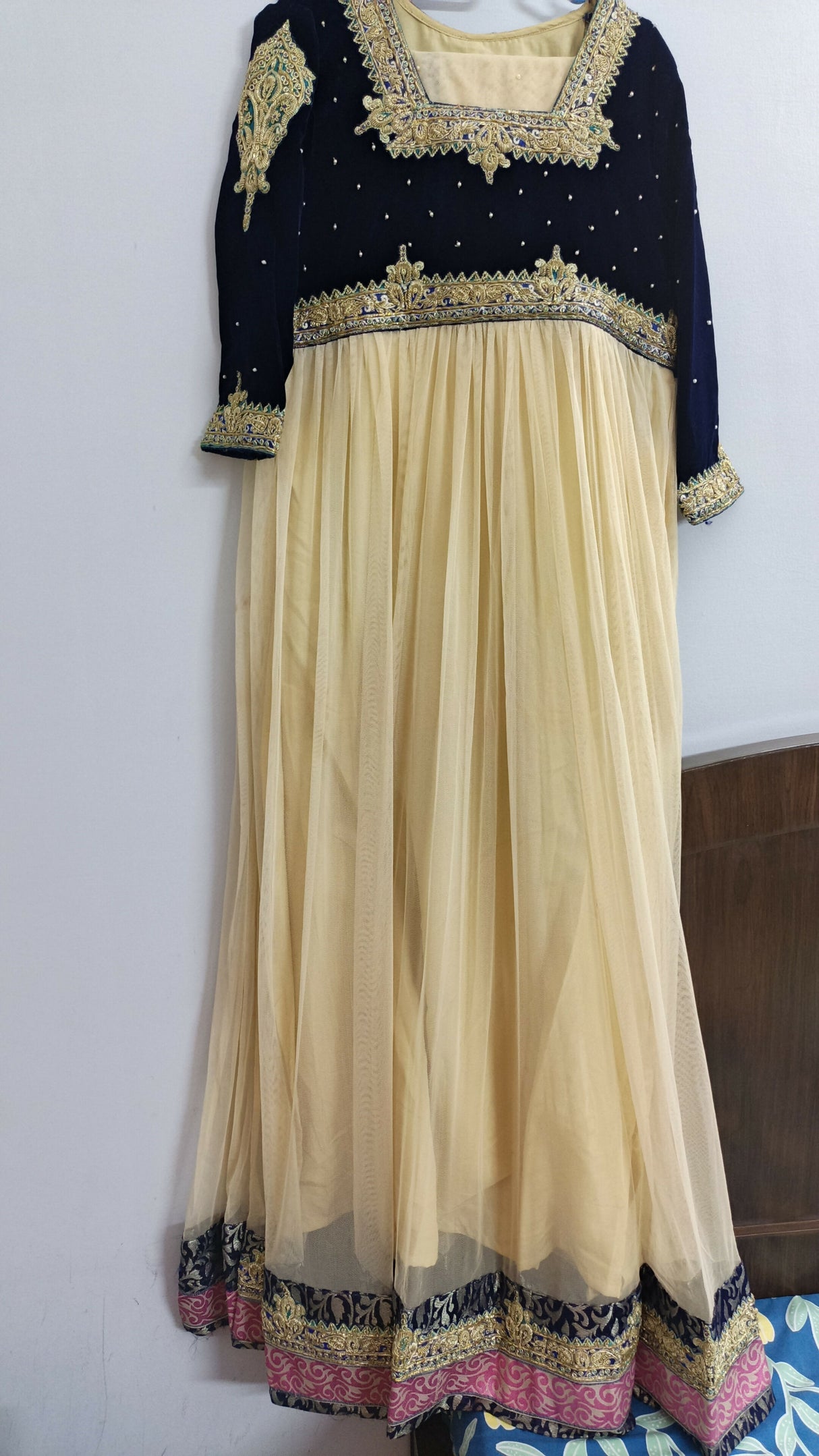 Mayar by Abdullah Faheem | Women Frocks & Maxis | Black & Yellow| Small | Worn Once