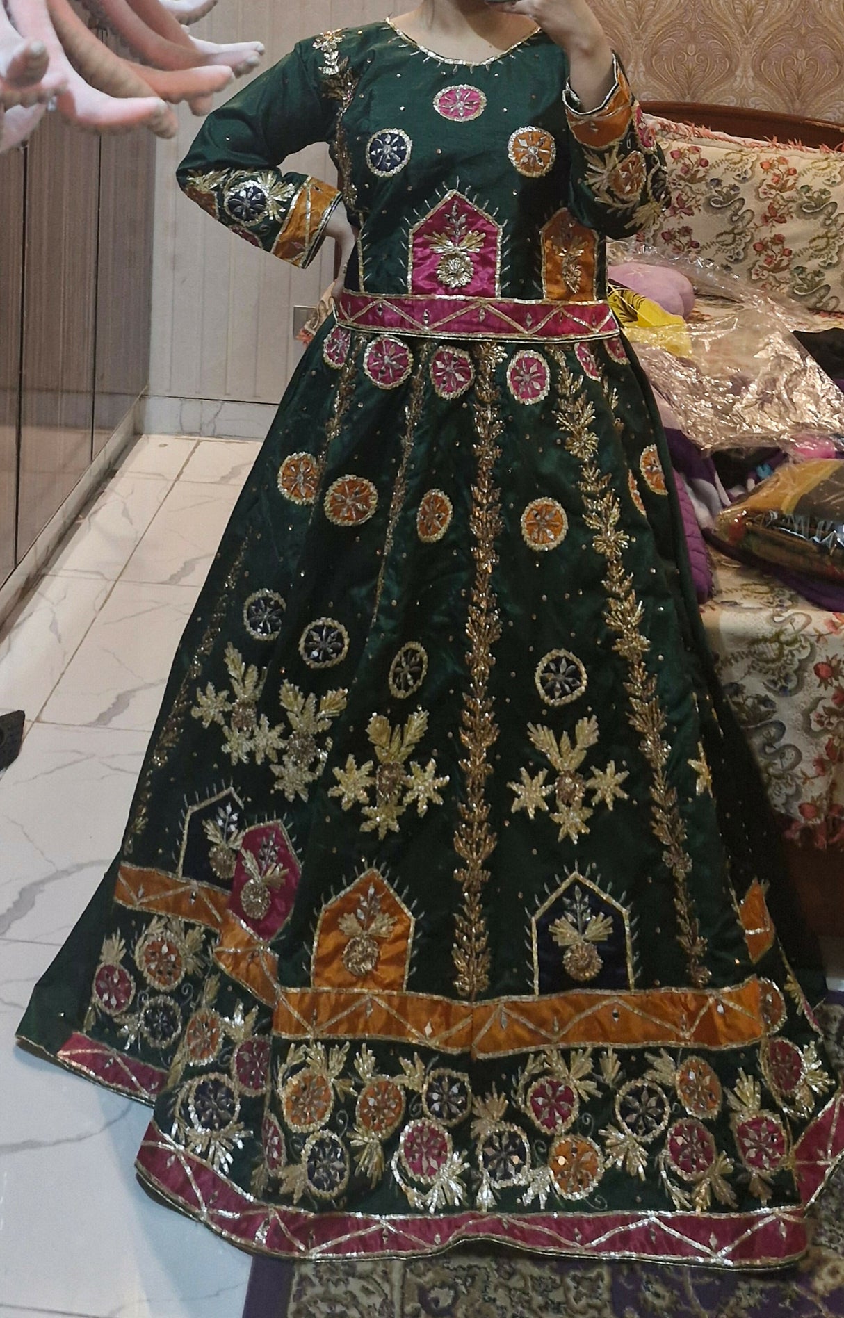 Dark Green Lehnga | Women Bridals | Medium | New