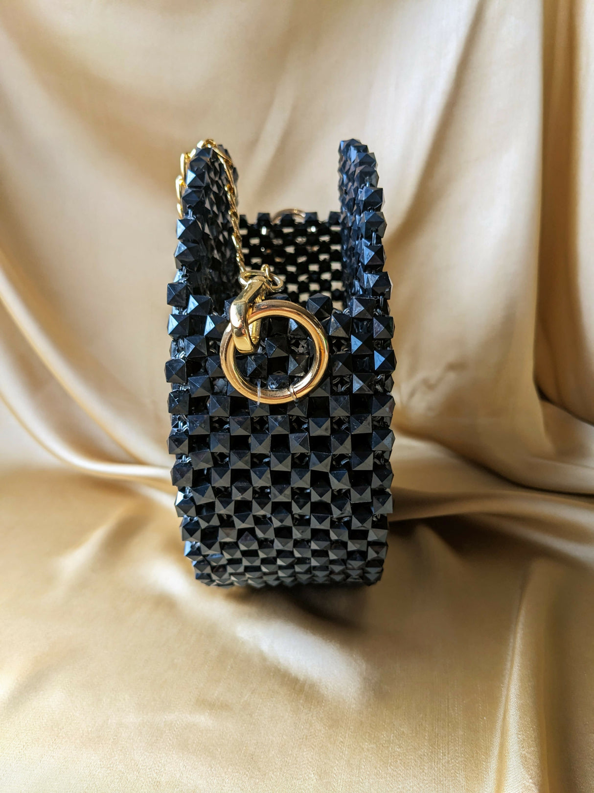 Round Crystal Beaded Bag | Black | Brand New | Pearls Bag