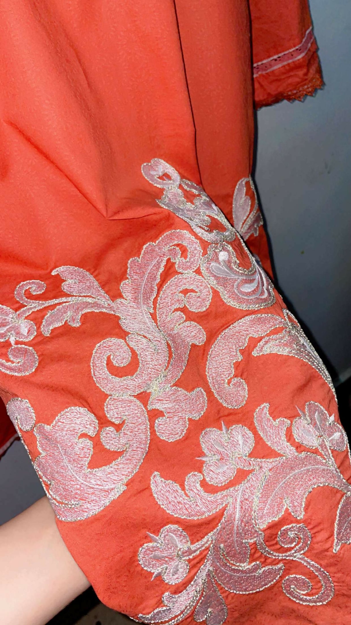 Alkaram | Women Branded Kurta | Orange | Large | Preloved