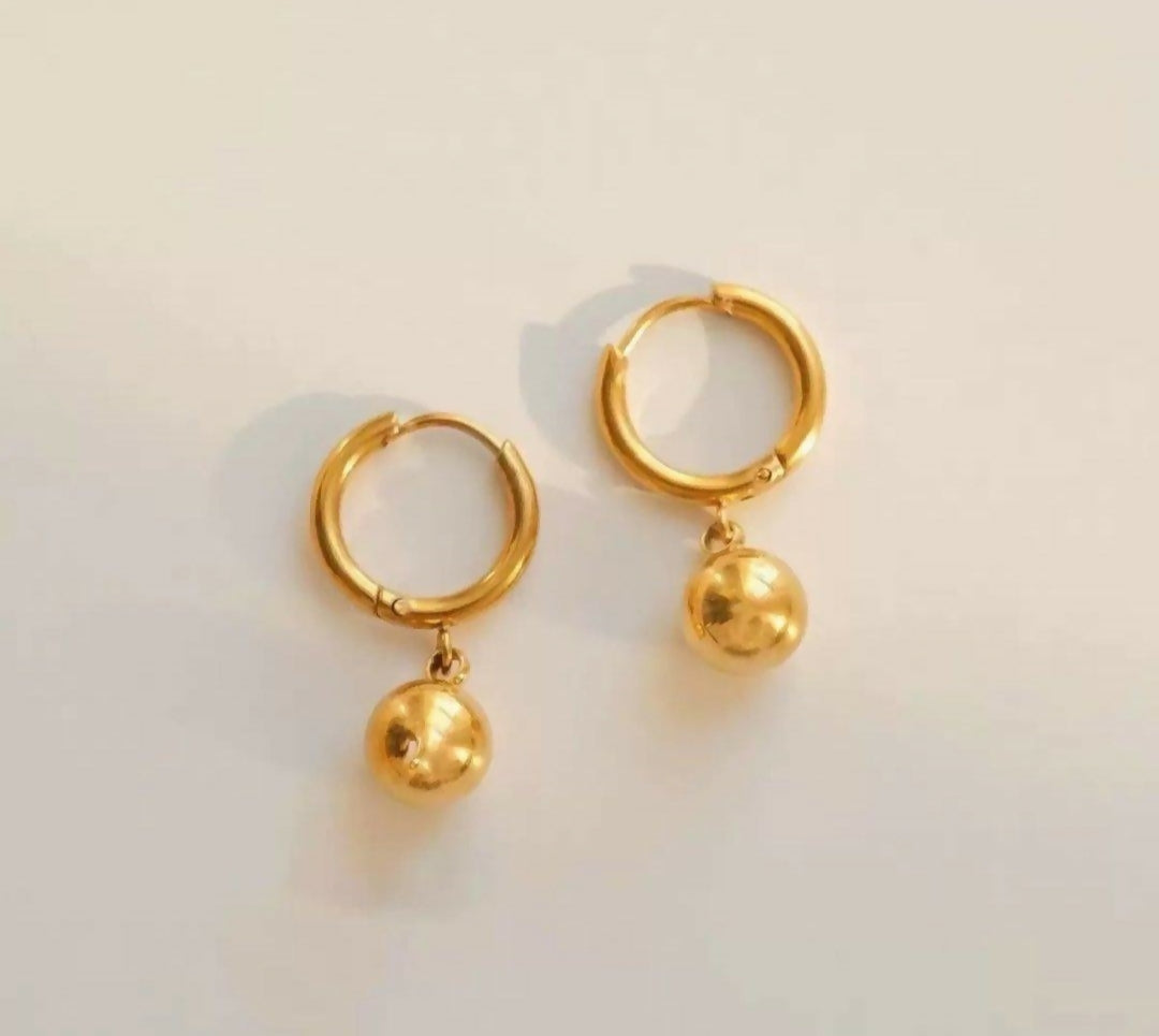 Round Ball Drop Hoops-00449 | Women Jewelry | Earrings | Brand New