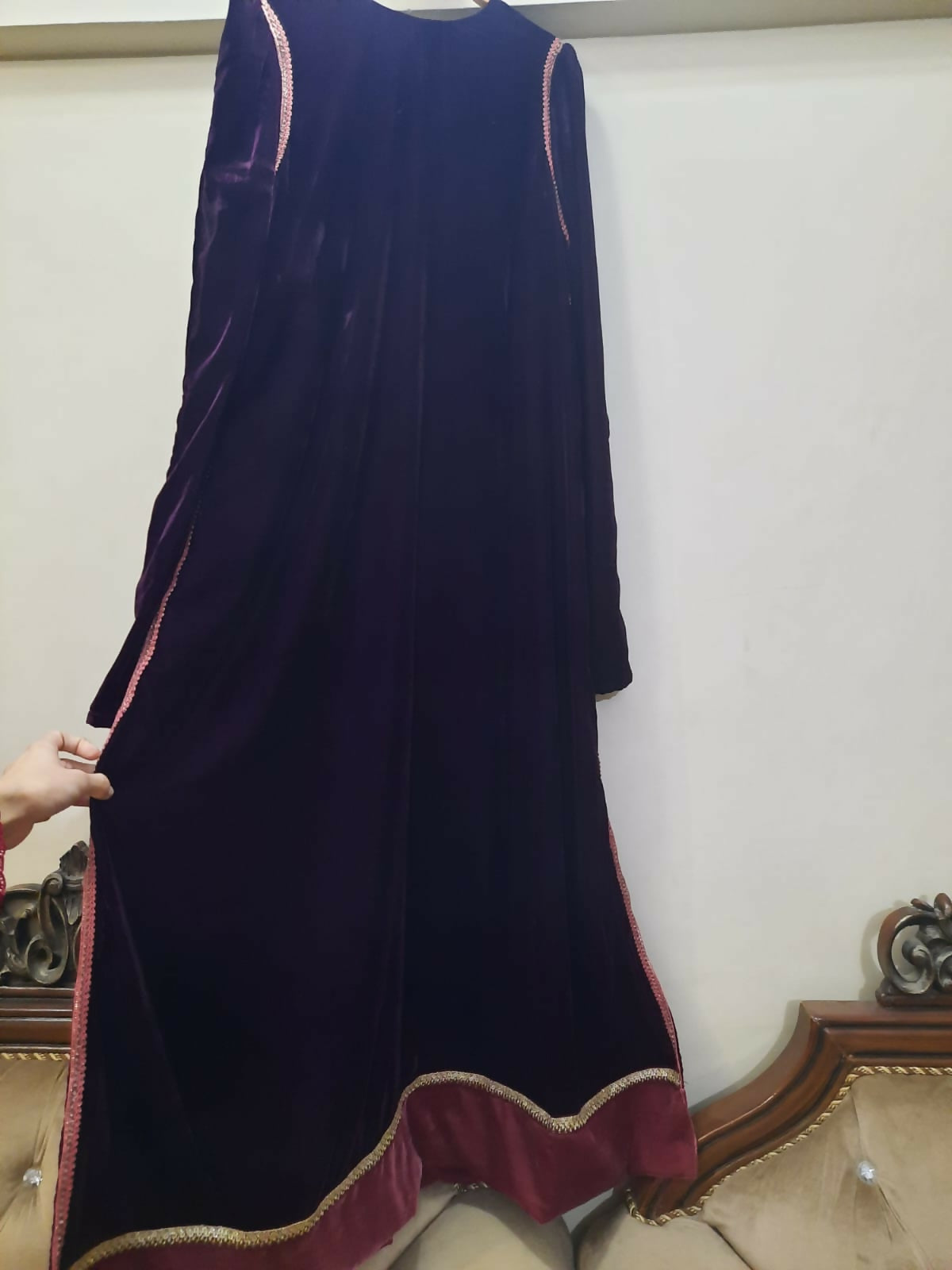 Velvet Long Kaftan | Women Locally Made Formals | Large | Worn Once
