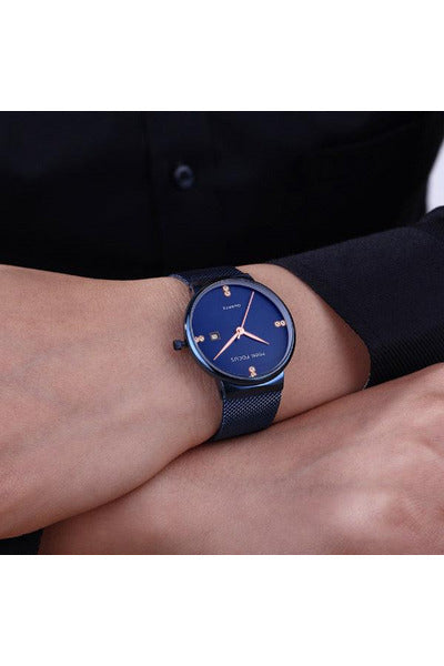 Buy Mini Focus Blue Stainless Steel Mesh Blue Dial Quartz Watch for Gents- MF0181G-5 BLU-BLU-ST in Pakistan