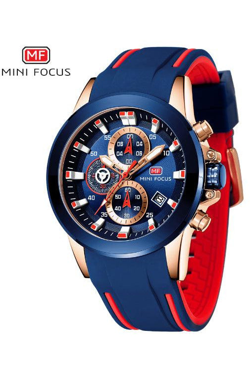 Buy Mini Focus Blue Silicone Blue Dial Quartz Watch for Gents- MF0287G-01 in Pakistan
