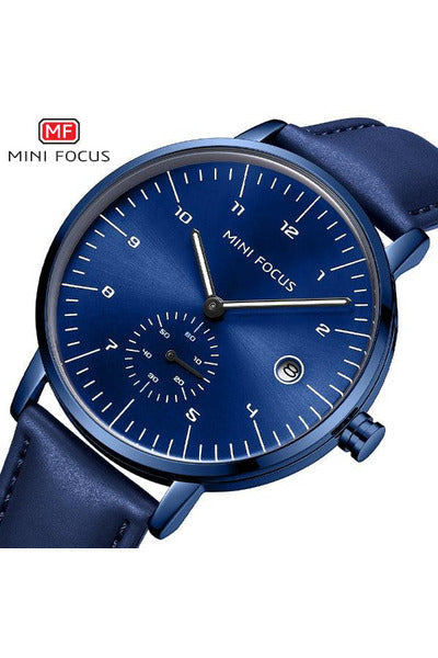 Buy Mini Focus Blue Leather Blue Dial Quartz Watch for Gents- MF0303G-07 in Pakistan