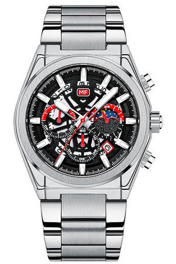 Buy Mini Focus Silver Stainless Steel Black 41.9 mm Dial Quartz Gents Watch- MF0339G-01 in Pakistan